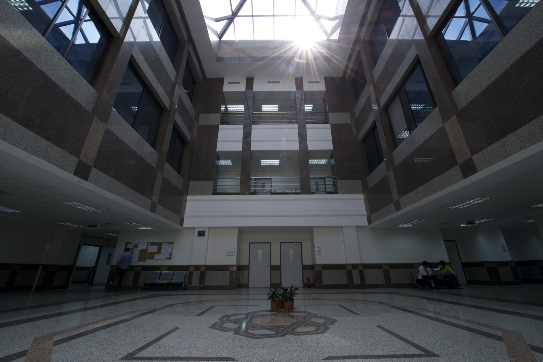Sunlit interior atrium at Taibah University